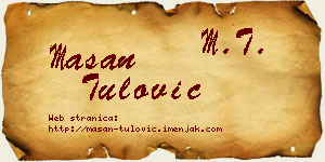 Mašan Tulović vizit kartica